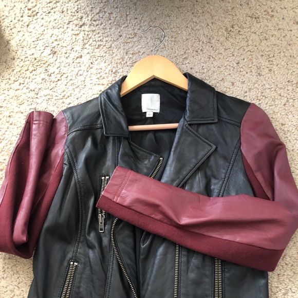 Two toned leather jacket - Picture 3 of 3